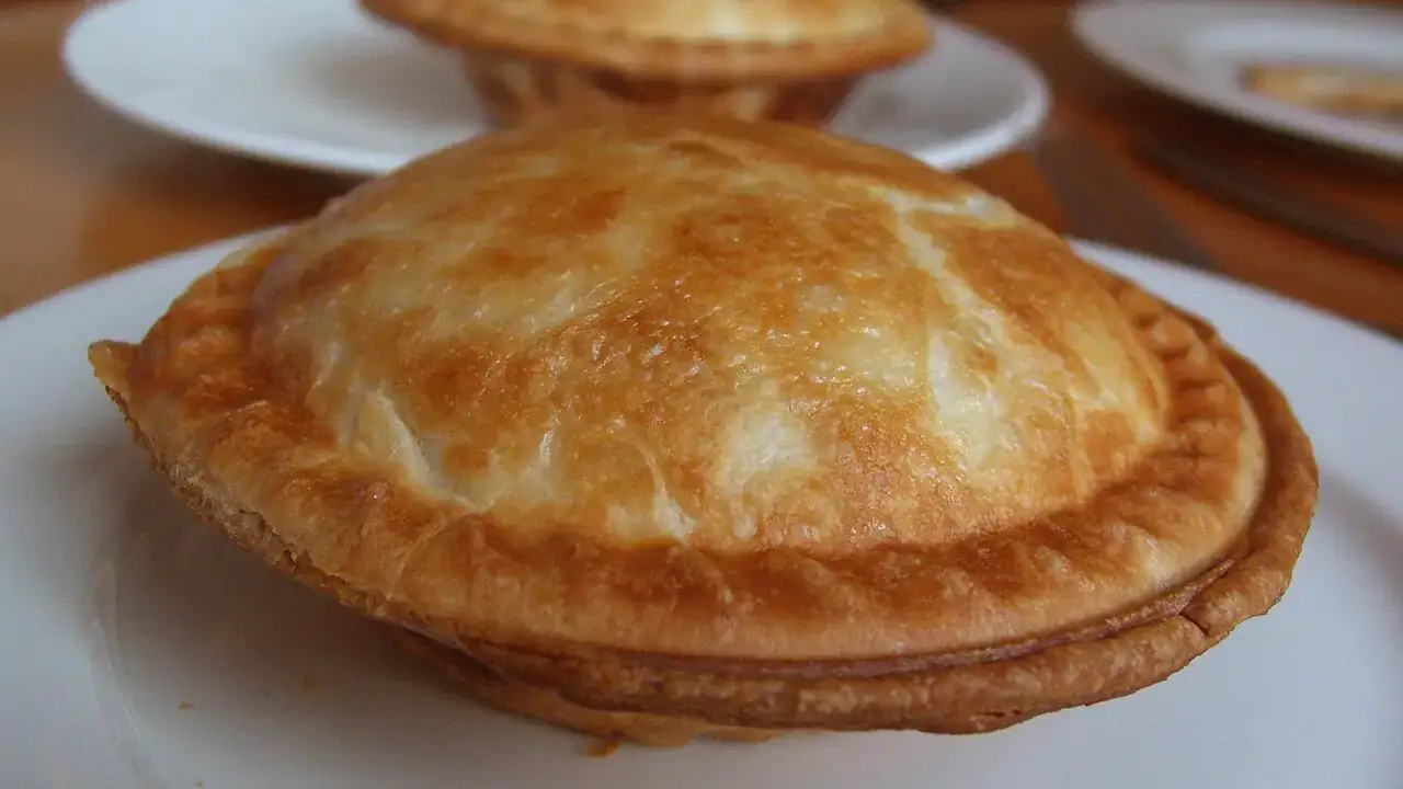 Golden pie with a crimped edge